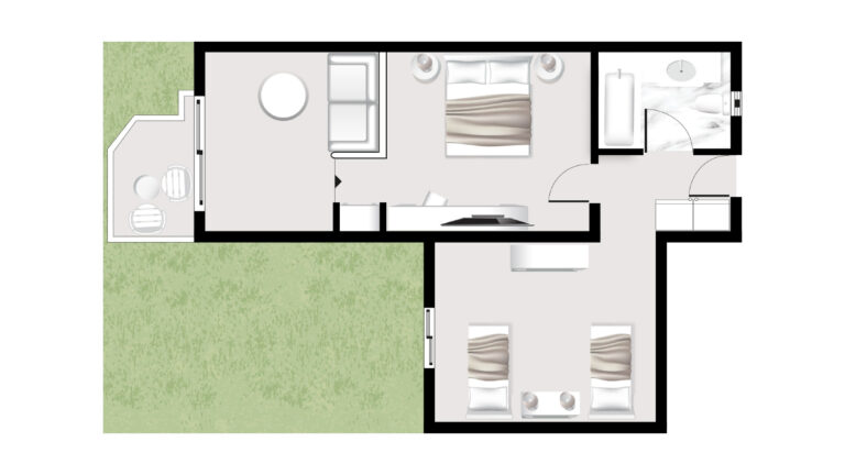 At-a-glance overview of superior family bungalow at Grecotel Creta Palace