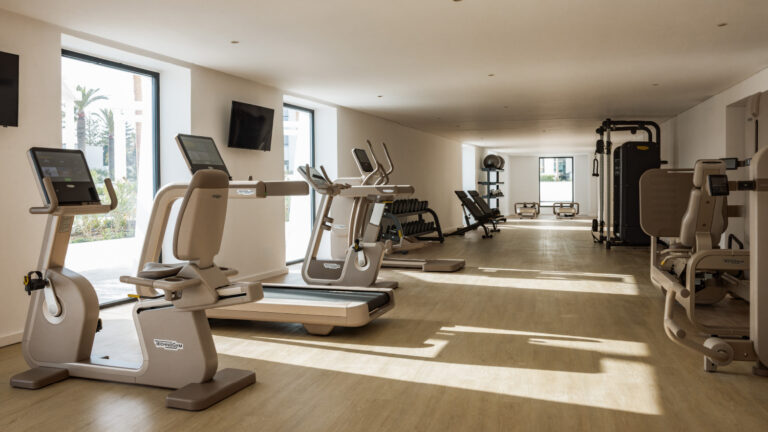 Gym fitness equipment and modern facilities at Grecotel Creta Palace