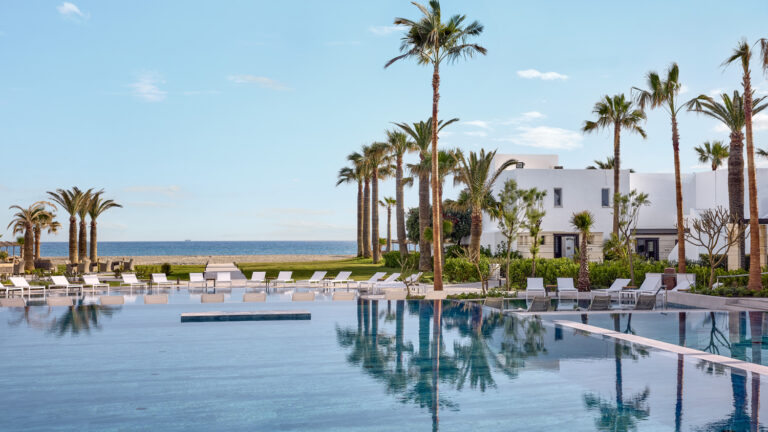 Swimming pools and aqua park at Grecotel Creta Palace family resort
