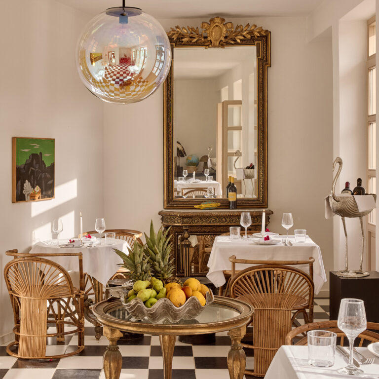 Interior of Antica Taverna restaurant at Grecotel Creta Palace