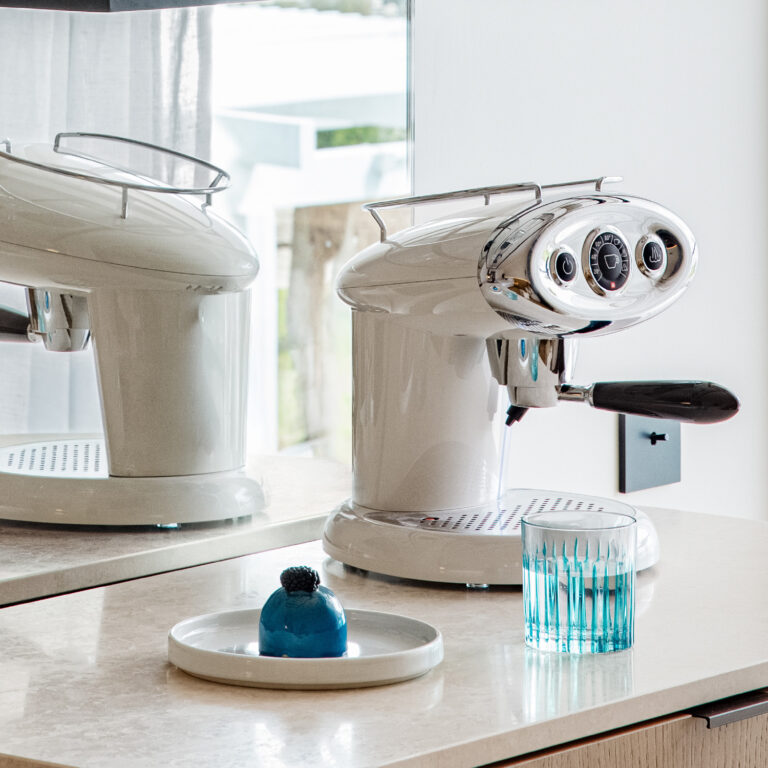 In-room Nespresso coffee machine in palace luxury suite at Grecotel Creta Palace