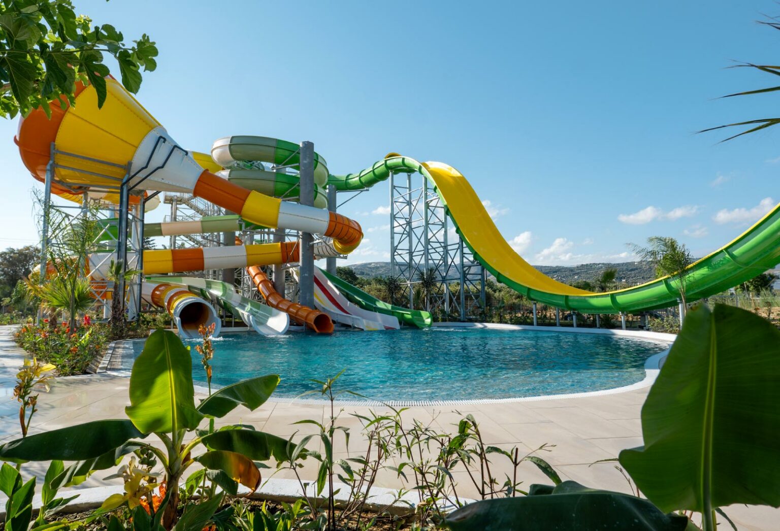 Waterslides at the Aqua Park at Grecotel Creta Palace