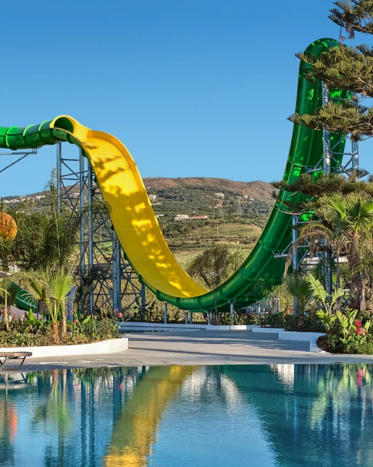Waterslides at the Aqua Park at Grecotel Creta Palace
