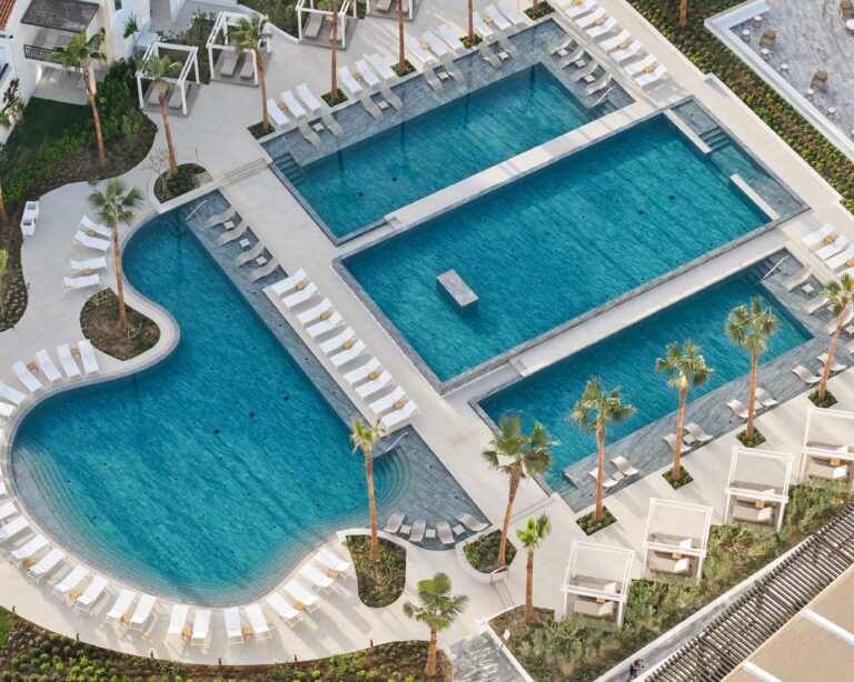 Aerial views of the Blue Pools at Grecotel Creta Palace