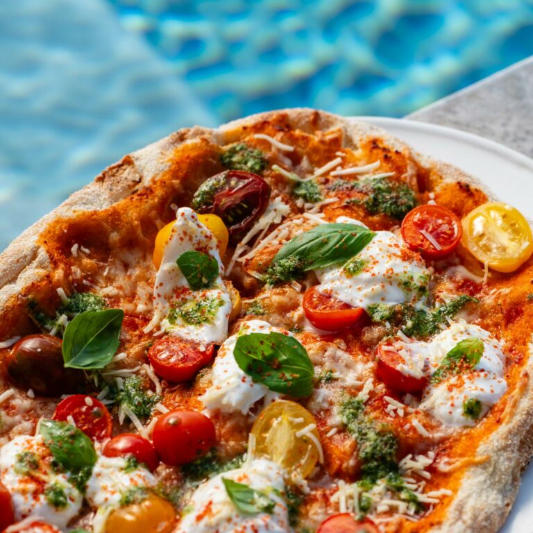 Savoury snacks served at King Minos Pool Restaurant at Grecotel Creta Palace