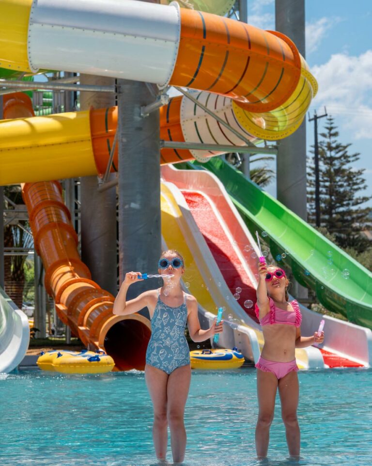 Water splashes at the Aqua Park at Grecotel Creta Palace