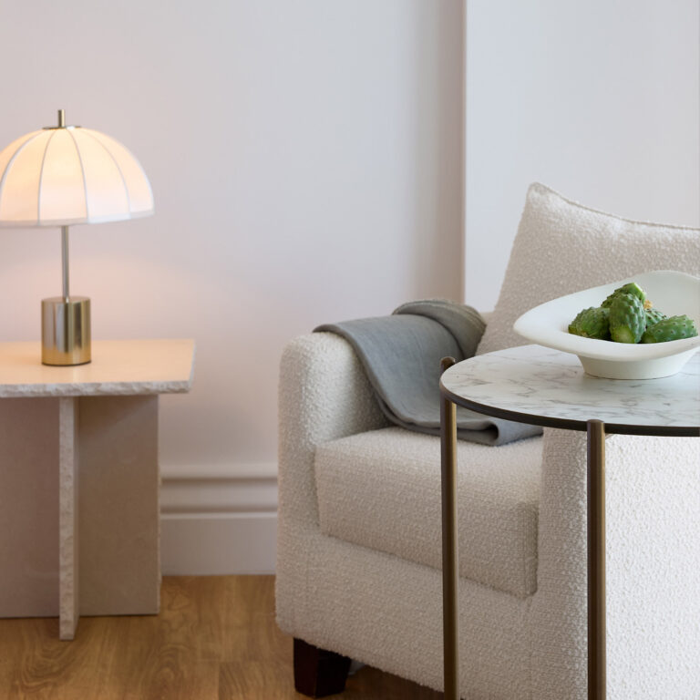 Living area detail in the Two Bedroom Luxury Suite with Garden