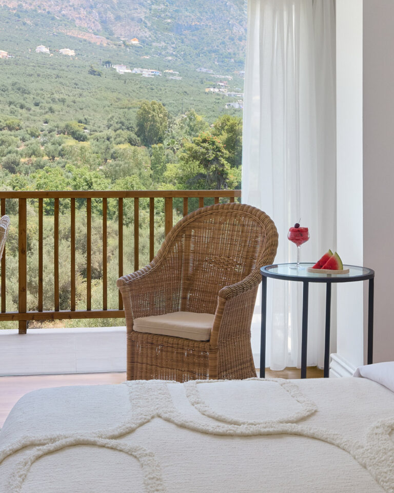 Superior Room with furnished balcony and mountain views at Filoxenia Kalamata