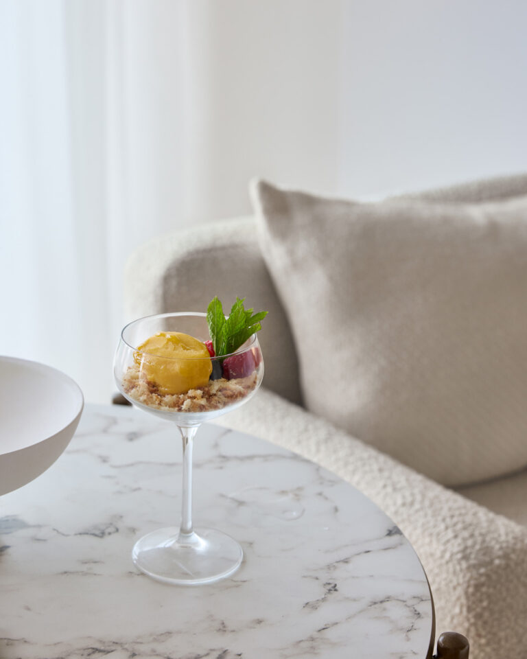Welcome dessert served in the Superior Panoramic Side Sea View Room at Filoxenia Kalamata
