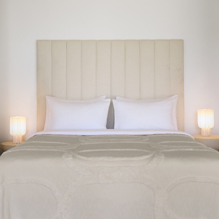 Deluxe Room Veranda bedroom with illuminated bedside lamps at Filoxenia Kalamata