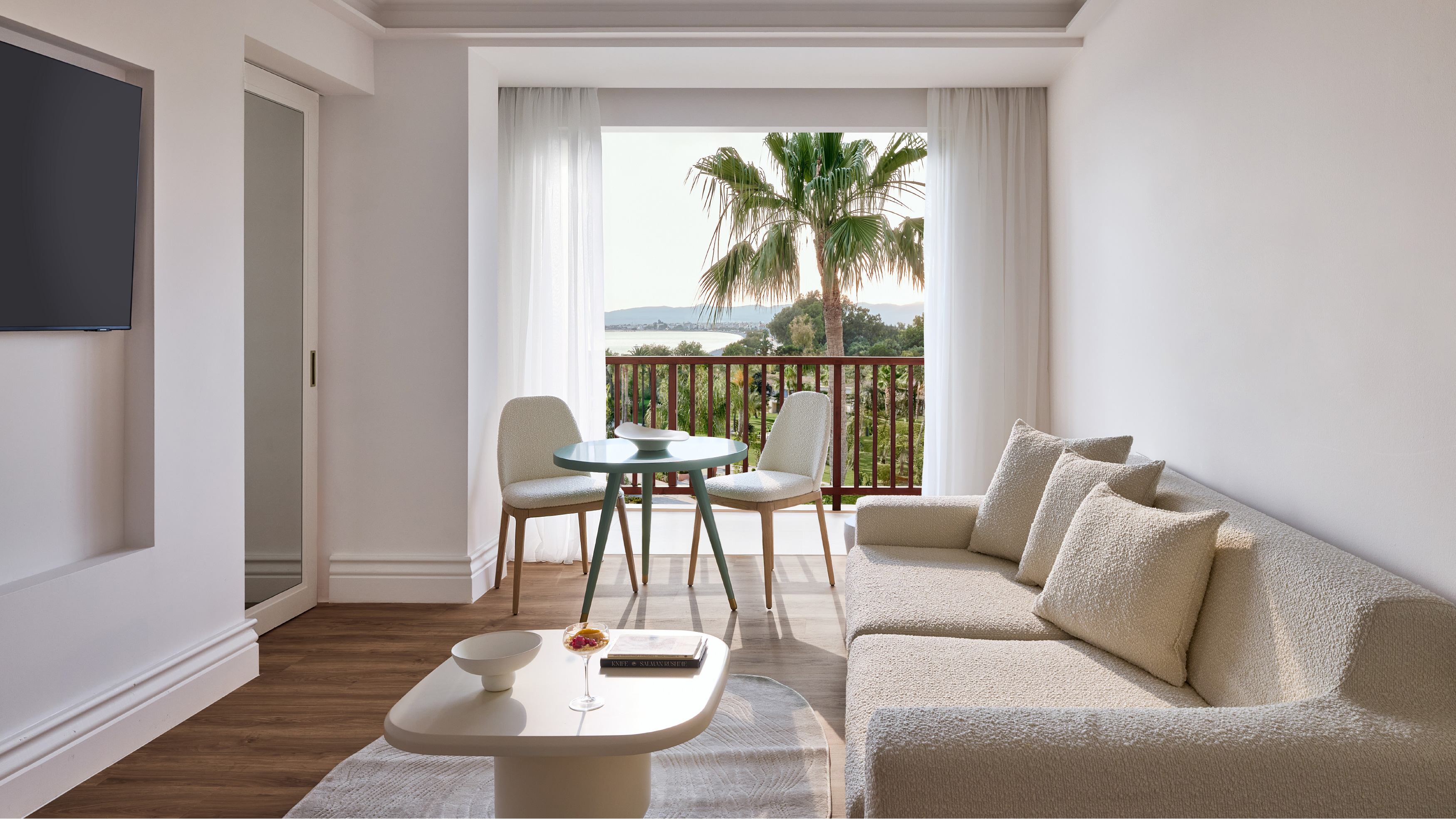 Interior of the Deluxe Suite with sea view at Filoxenia Kalamata