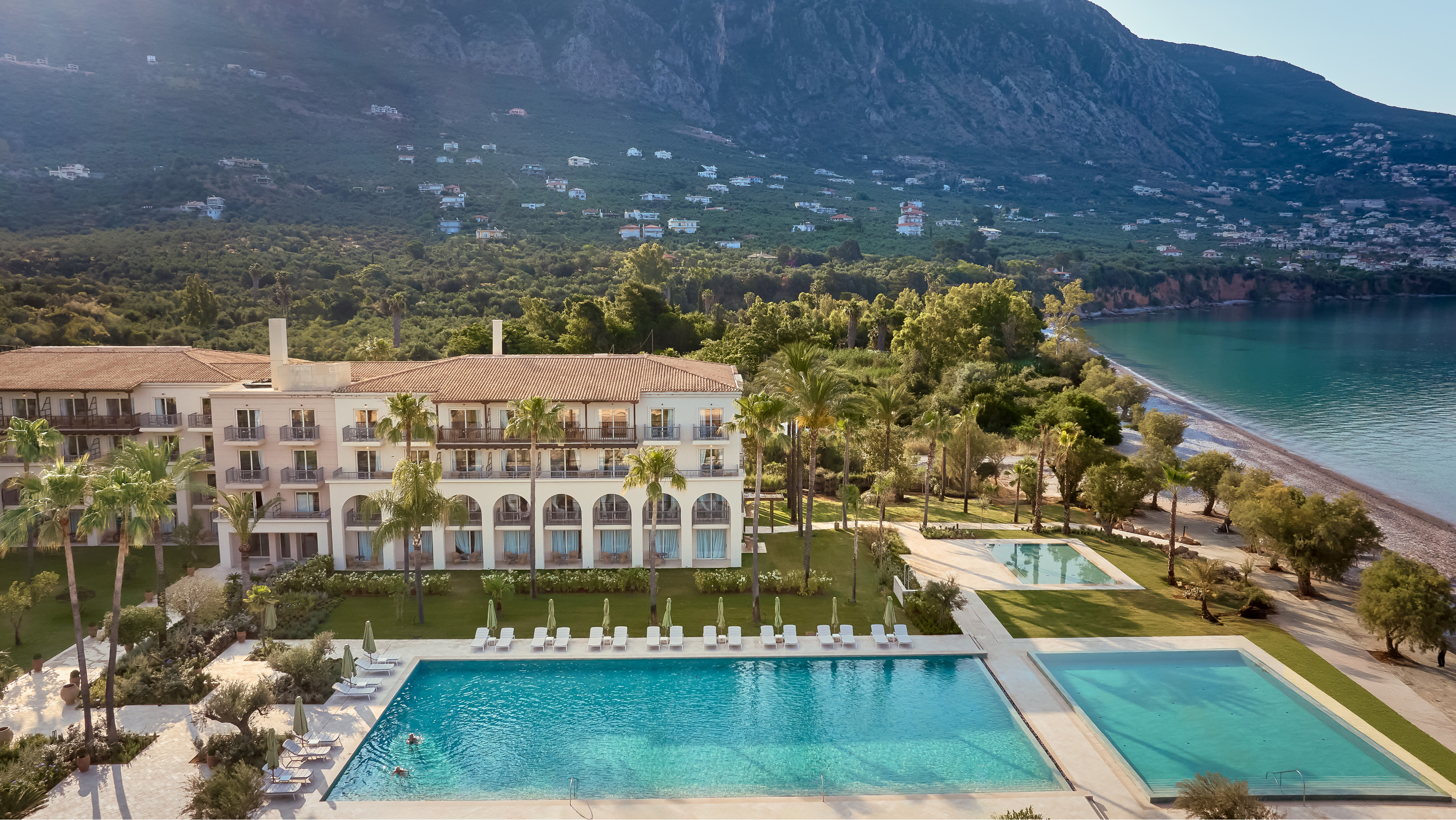 Panoramic views across Filoxenia Kalamata resort