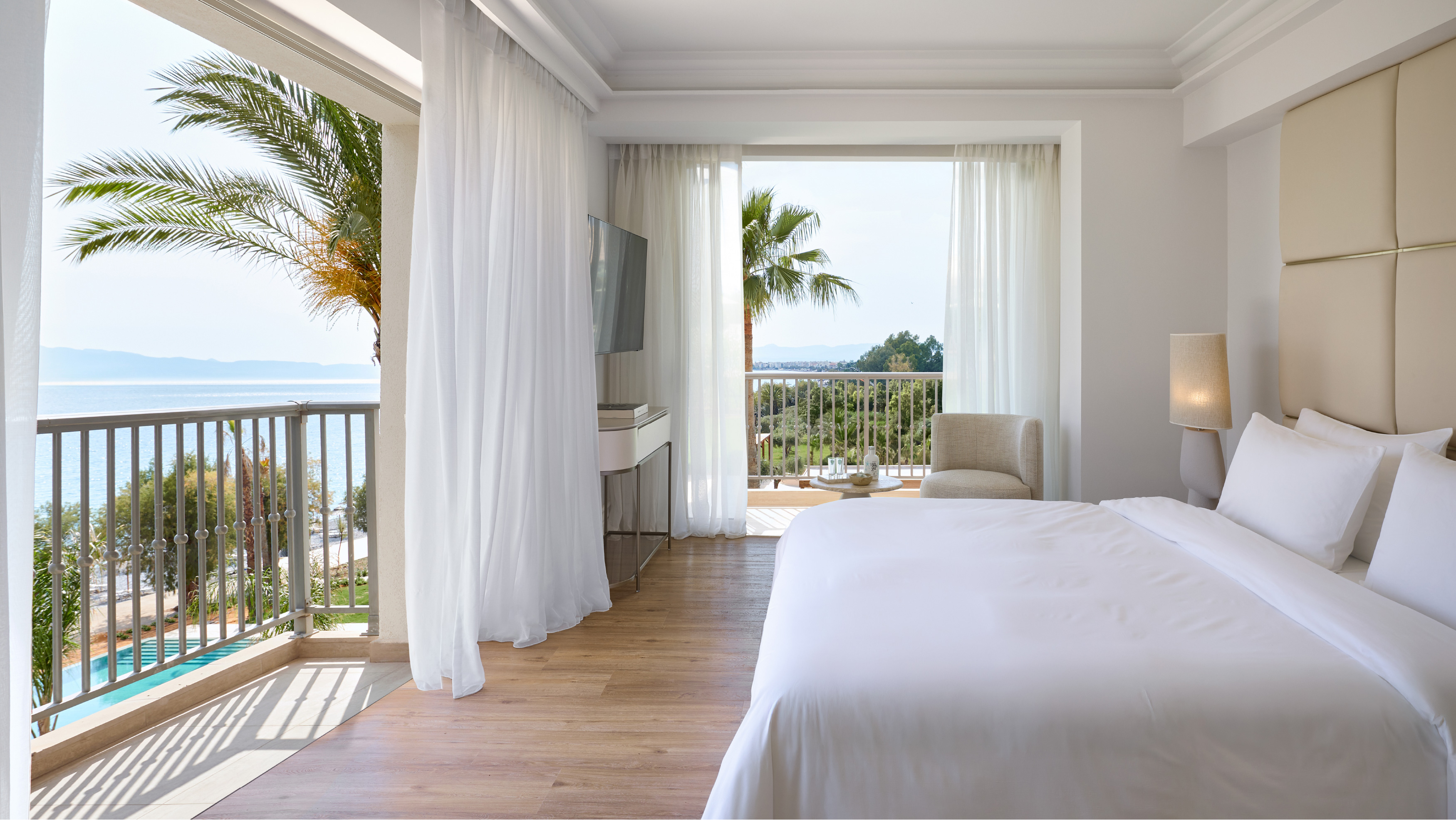 Sea views from the Deluxe Suite at Filoxenia Kalamata
