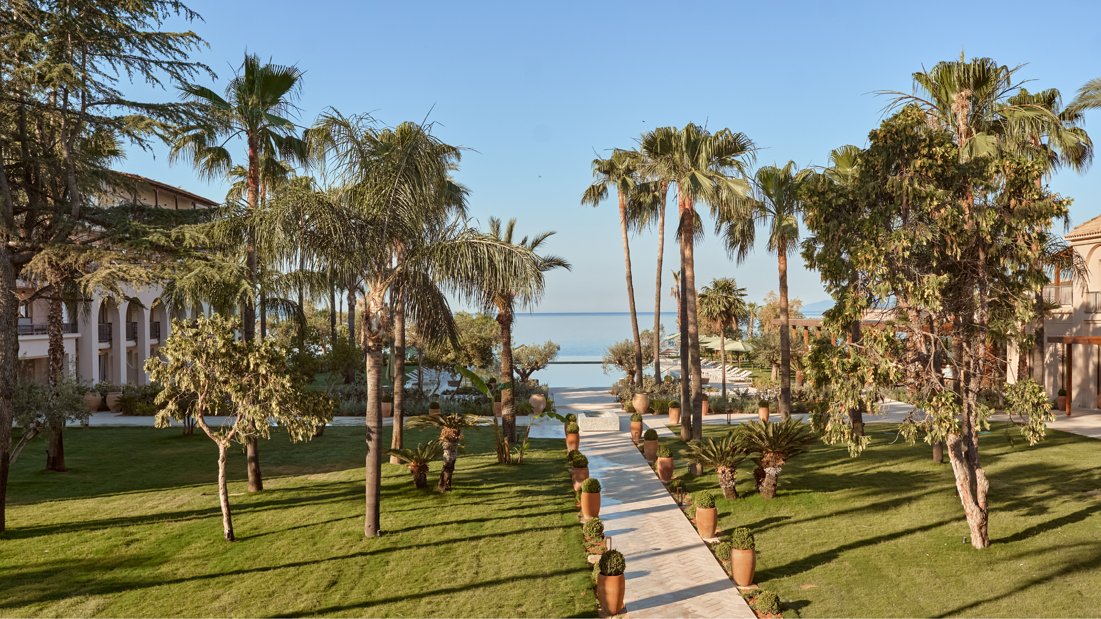 Deluxe Family Suite garden patio accommodation at Filoxenia Kalamata