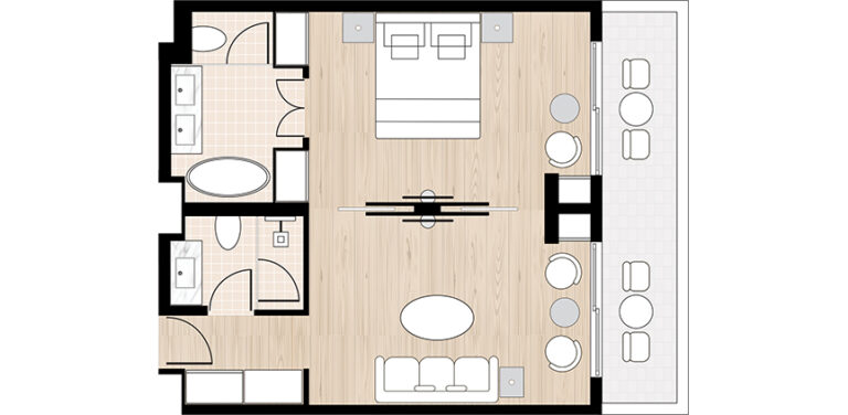 Floor plan of a suite at Filoxenia Kalamata