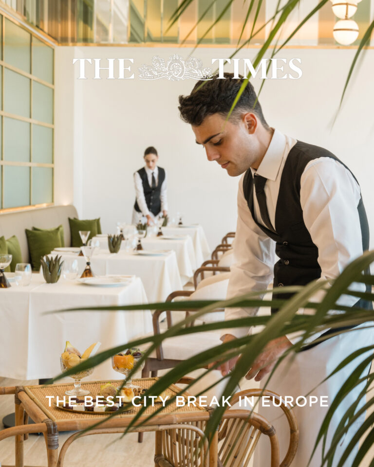 Restaurant staff preparing tables at Grecotel Filoxenia Kalamata