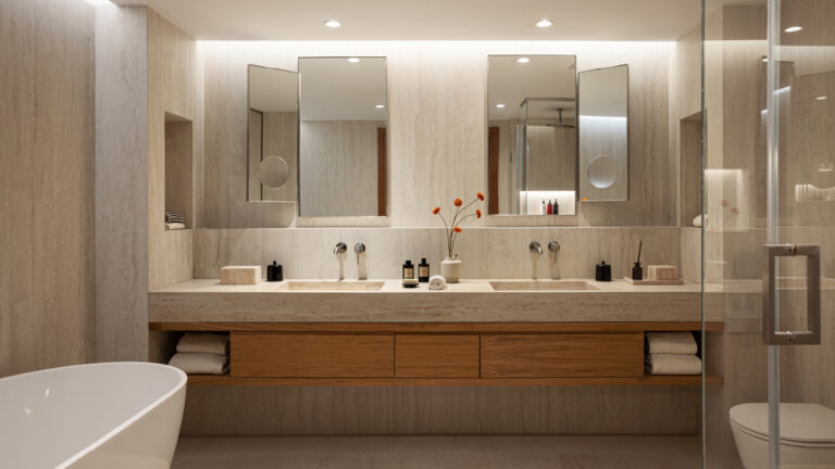 At a glance view of luxury family suite with shared pool