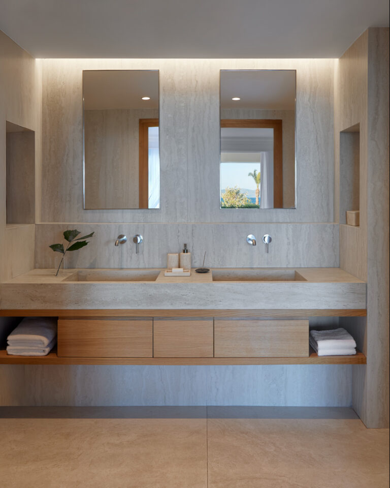 Luxury bathroom in villa with private pool at LUXME Kos