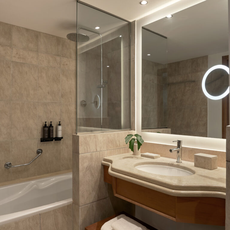 Bathroom details in interconnecting family room