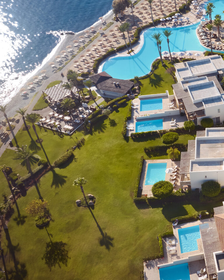 Panoramic view of villas and resort at LUXME Kos