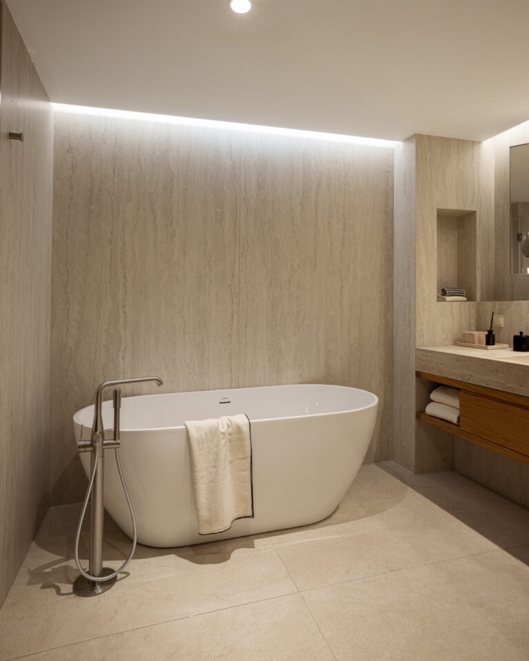 Bathroom details in shared pool luxury family suite