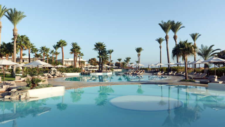 Beach and pool areas at Grecotel Luxme Kos