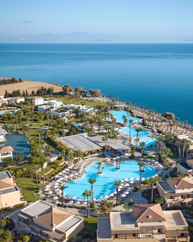 Panoramic resort view of Grecotel Luxme Kos