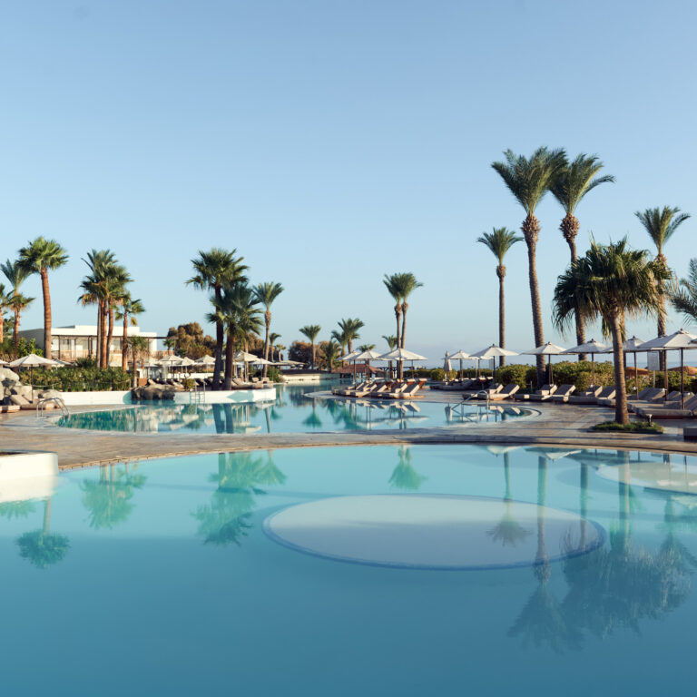 Pool with palm trees at LUXME Kos