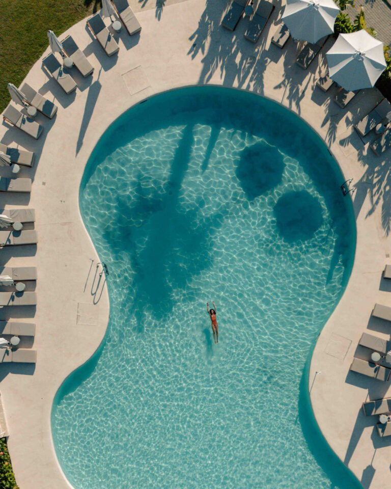 Panoramic pool views at LUXME Kos