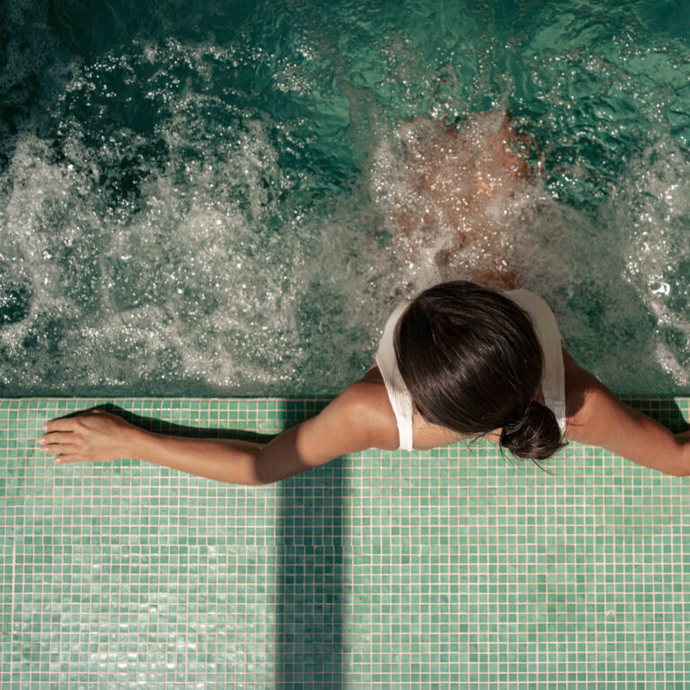 Relaxing moments by the resort pool