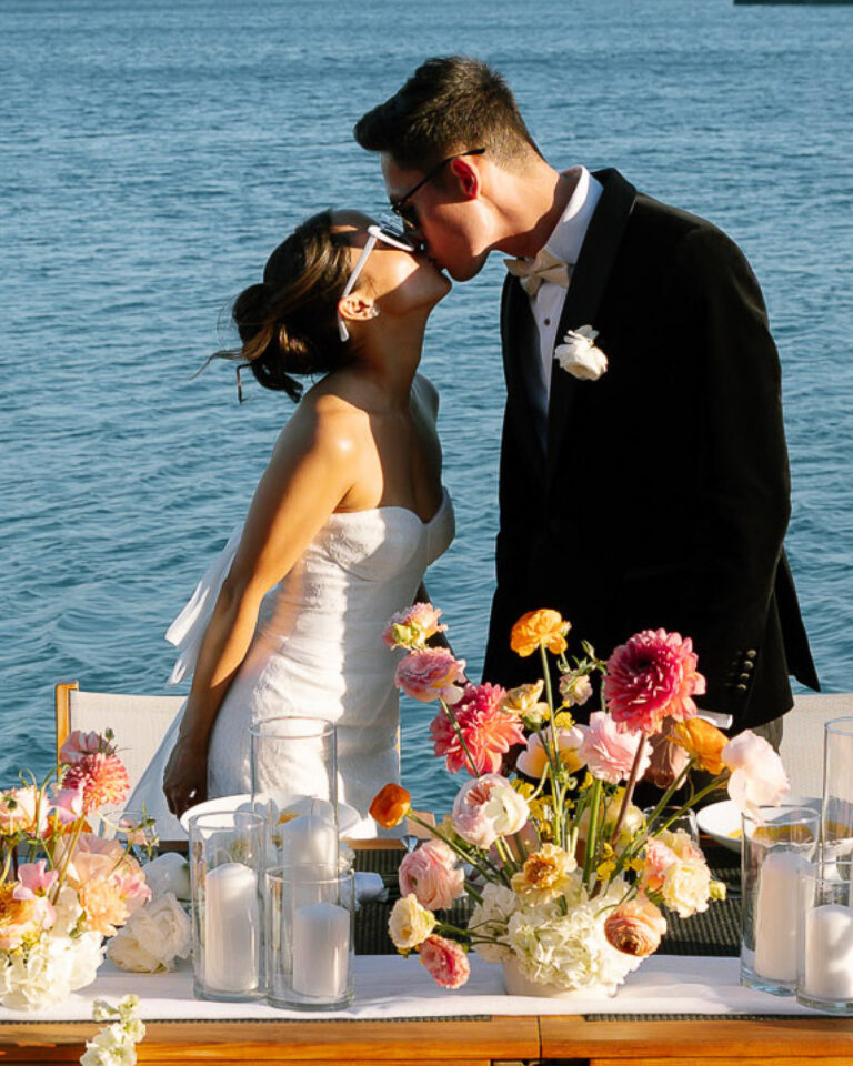 Couple celebrating their wedding at Grecotel LUXME Kos
