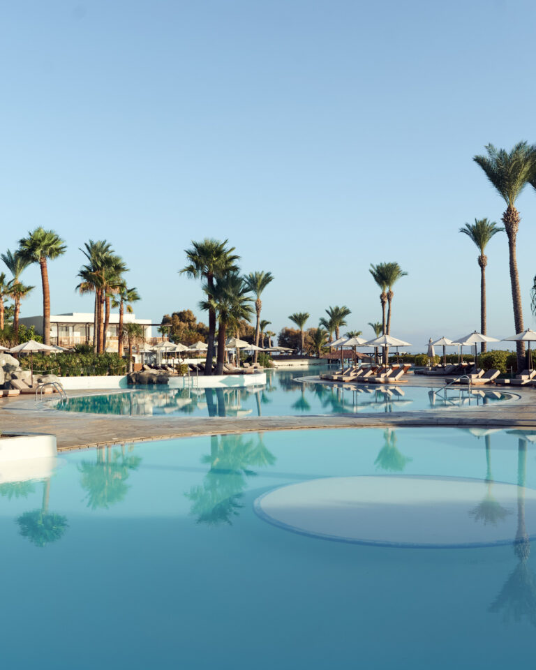 Beach and swimming pools at Grecotel LUXME Kos