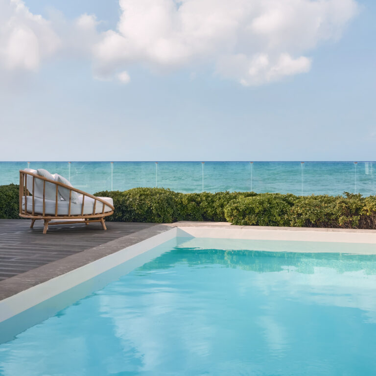 Grecotel LUXME White Crete Villa Luxe Yali private pool overlooking the sea.