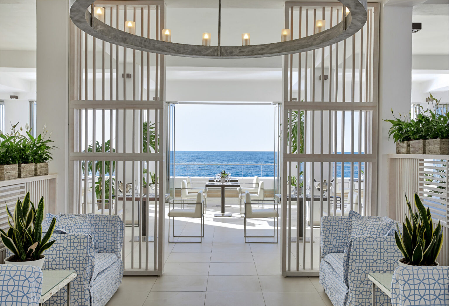 Ventanas il Mar restaurant with sea view at Grecotel LUXME White Crete.