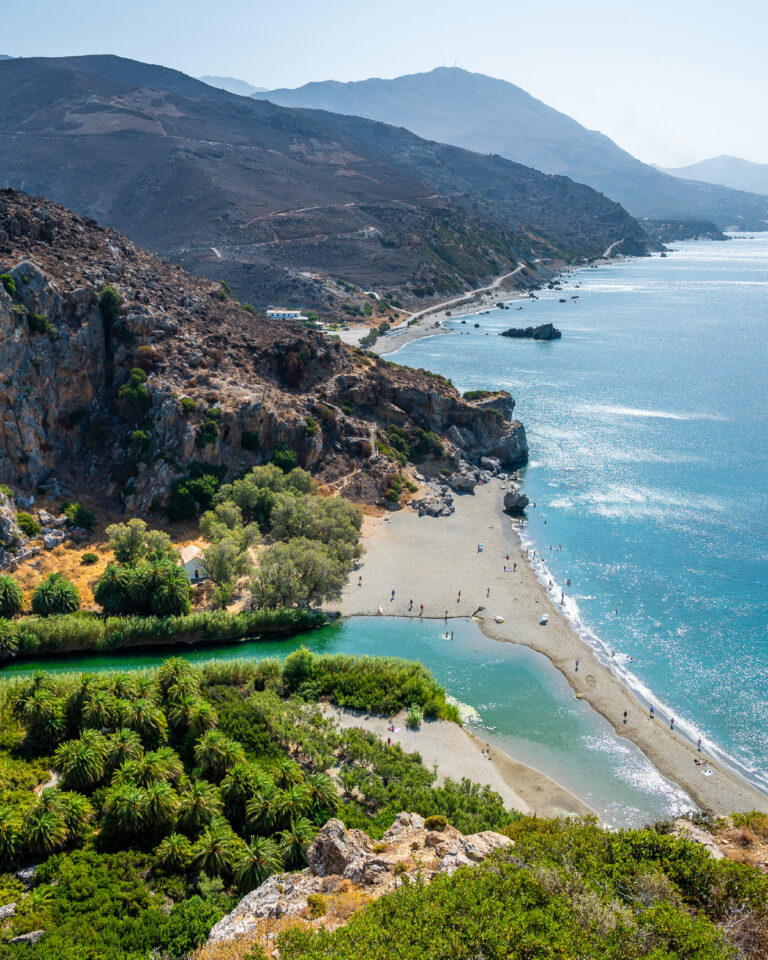 Endless blue sea and coastline of Crete.